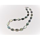 Abalone Paua Shell with Genuine Swarovski Crystals - Matinee Length Necklace 25"